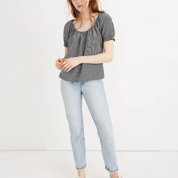 Madewell Tops - Madewell Texture & Thread Peasant Top in Stripe.